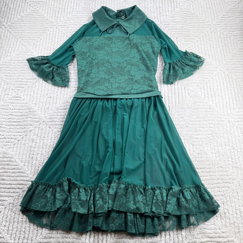Weissman Lyrical Dance Dress Girls Medium Green Lace Every Breath You Take